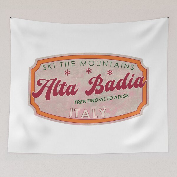 Item preview, Alta Badia, Italy, Trentino-Alto Adige, Ski, textured skiing badge designed and sold by Wanderful-roads.