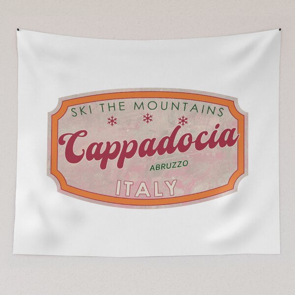 Item preview, Cappadocia, Italy, Abruzzo, Ski, textured skiing badge designed and sold by Wanderful-roads.