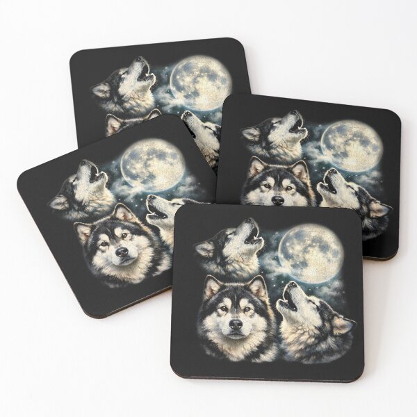 Item preview, Three Siberian Husky Moon Vintage 90s Airbrush Y2K Grunge Graphic designed and sold by EvrmoodCo.