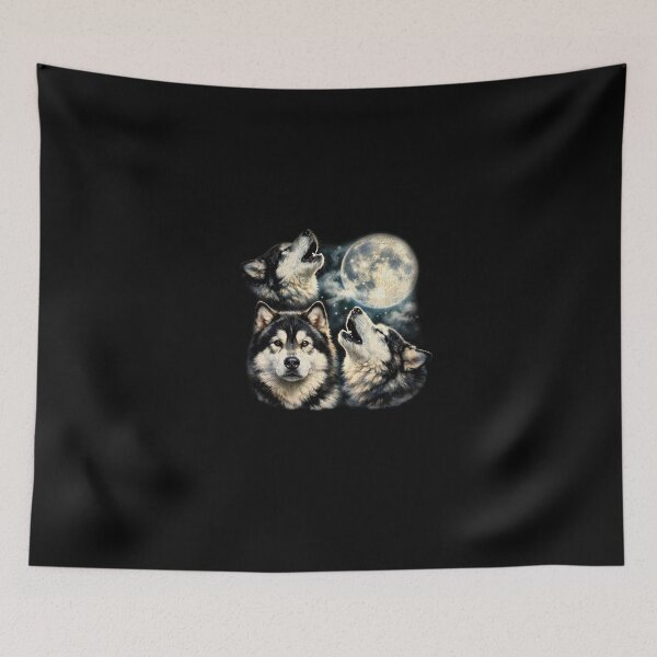 Item preview, Three Siberian Husky Moon Vintage 90s Airbrush Y2K Grunge Graphic designed and sold by EvrmoodCo.