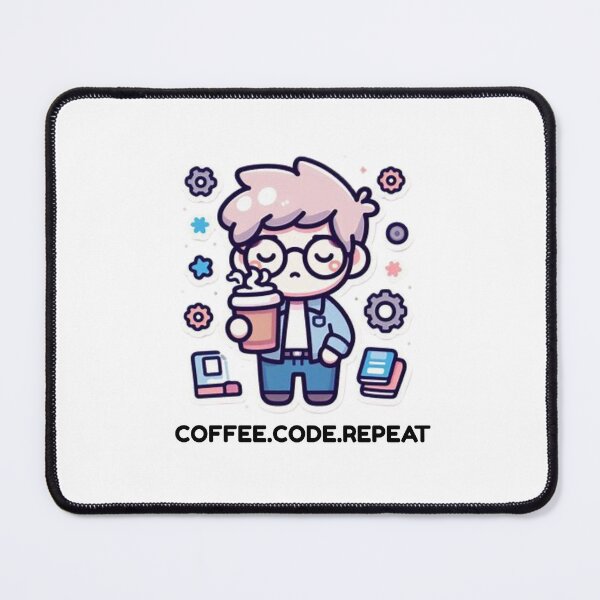 Item preview, Coffee Code Repeat – Minimal Developer Sticker designed and sold by CtrlSlayStudio.
