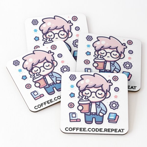 Item preview, Coffee Code Repeat – Minimal Developer Sticker designed and sold by CtrlSlayStudio.
