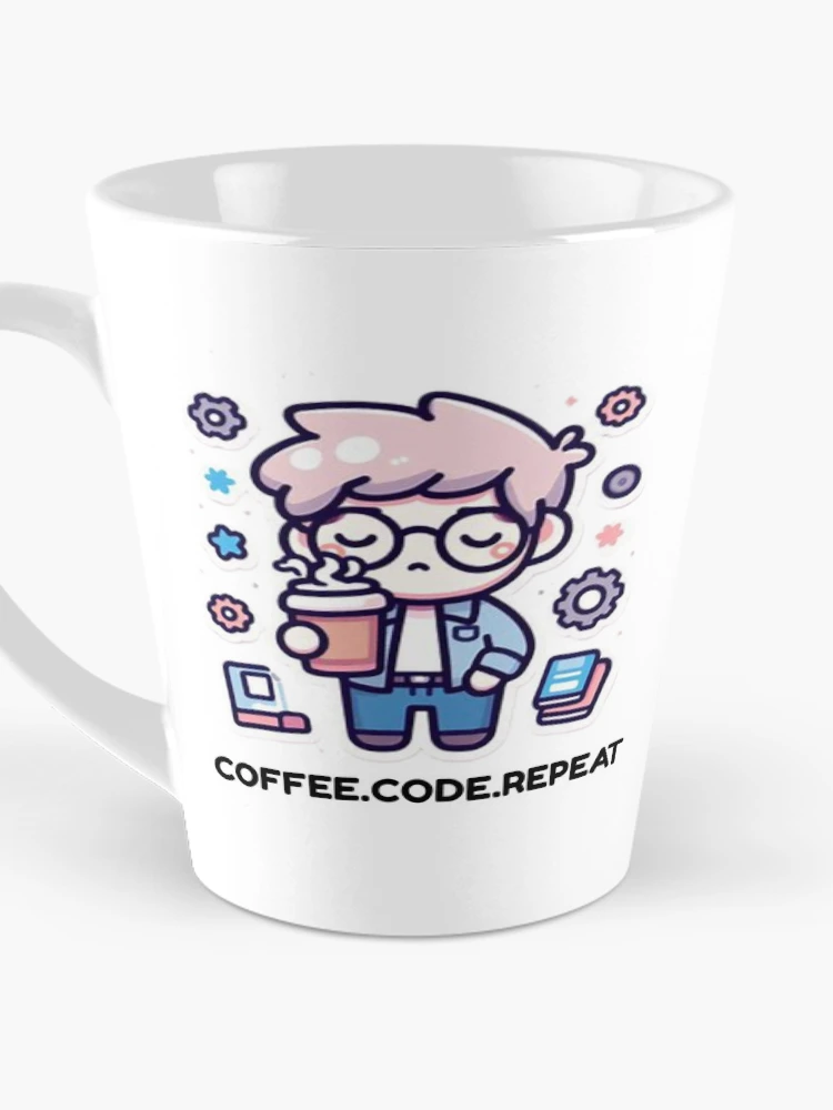 Thumbnail 3 of 4, Coffee Mug, Coffee Code Repeat – Minimal Developer Sticker designed and sold by CtrlSlayStudio.