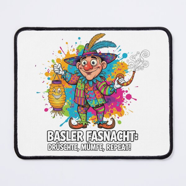 Item preview, Basler Fasnacht Drüschte Mümpfe Repeat – Colorful Swiss Carnival Lantern & Guggenmusik Shirt designed and sold by Sushikidsntod.
