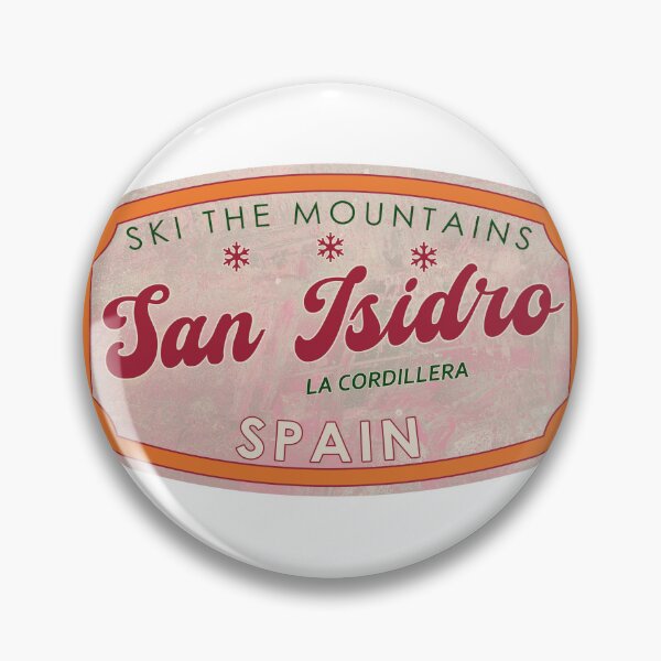 Item preview, San Isidro, Spain, La Cordillera Cantábrica, Ski, textured skiing badge designed and sold by Wanderful-roads.