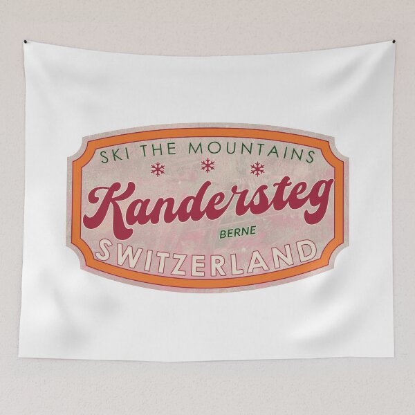 Item preview, Kandersteg, Switzerland, Berne, Ski, textured skiing badge designed and sold by Wanderful-roads.