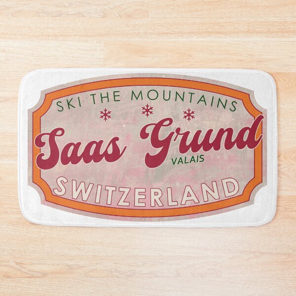 Artikelvorschau, Saas Grund, Schweiz, Wallis, Skifahren, strukturiertes Skiabzeichen entworfen und verkauft von Wanderful-roads.
