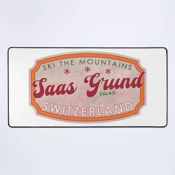 Artikelvorschau, Saas Grund, Schweiz, Wallis, Skifahren, strukturiertes Skiabzeichen entworfen und verkauft von Wanderful-roads.