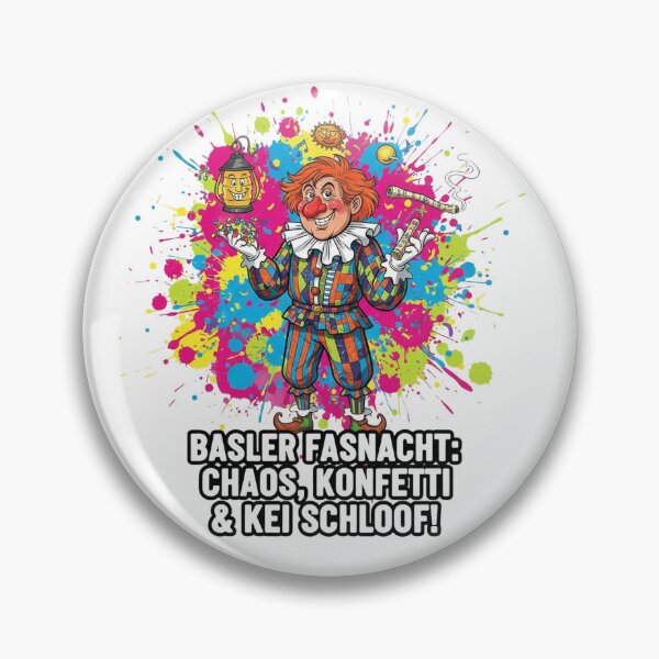 Artikelvorschau, Basler Fasnacht Chaos Konfetti & Kei Schloof – Lustiges Schweizer Fasnachtsclown-Shirt & Aufkleber entworfen und verkauft von Sushikidsntod.