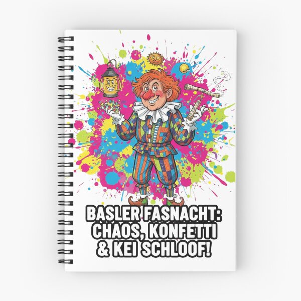 Item preview, Basler Fasnacht Chaos Konfetti & Kei Schloof – Funny Swiss Carnival Clown Shirt & Sticker designed and sold by Sushikidsntod.