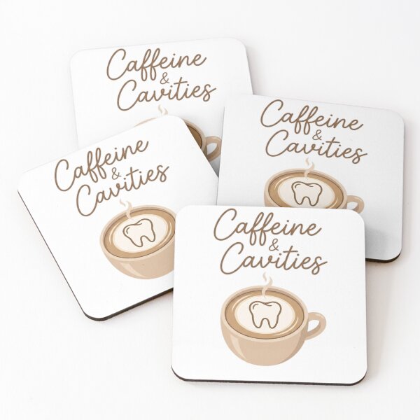 Item preview, Caffeine and Cavities - Funny Dental Coffee Lover Latte Art designed and sold by DrToothStudio.