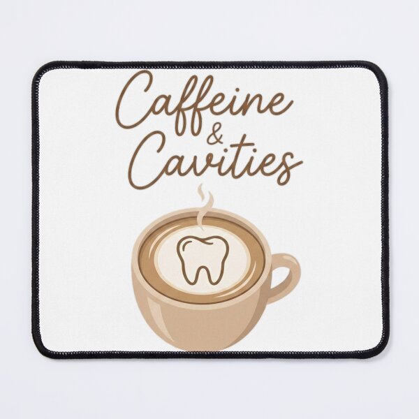 Item preview, Caffeine and Cavities - Funny Dental Coffee Lover Latte Art designed and sold by DrToothStudio.