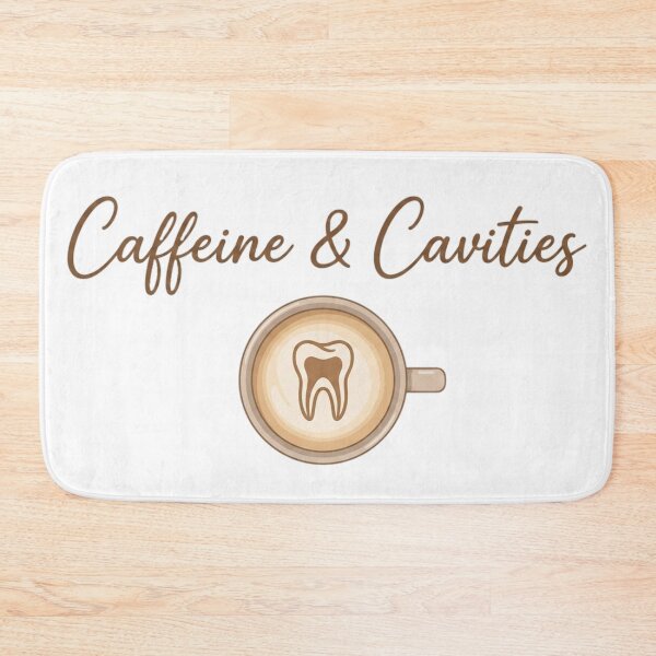 Item preview, Caffeine and Cavities - Funny Dental Coffee Lover Latte Art designed and sold by DrToothStudio.