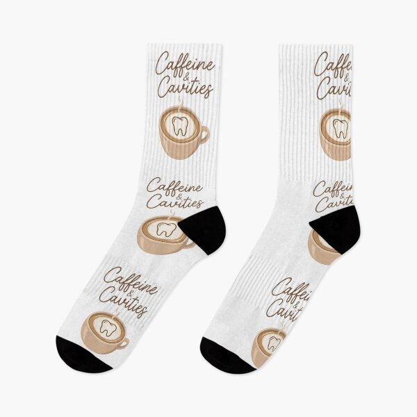Item preview, Caffeine and Cavities - Funny Dental Coffee Lover Latte Art designed and sold by DrToothStudio.
