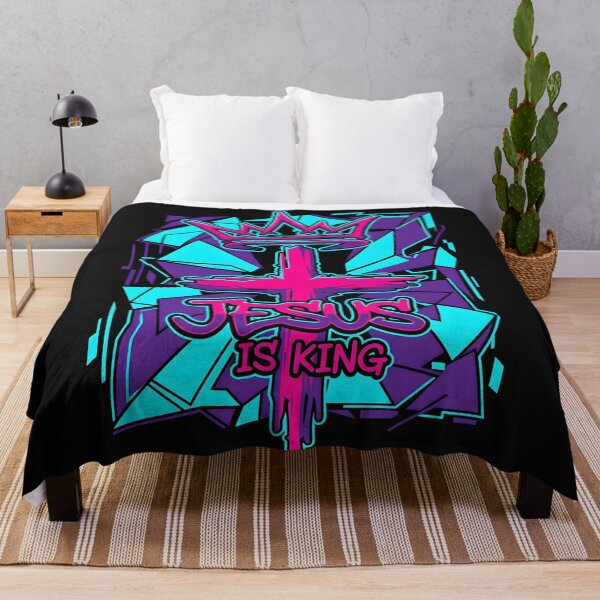 Item preview, Jesus Is King Graffiti Neon Cross Streetwear designed and sold by MarCinu Art.