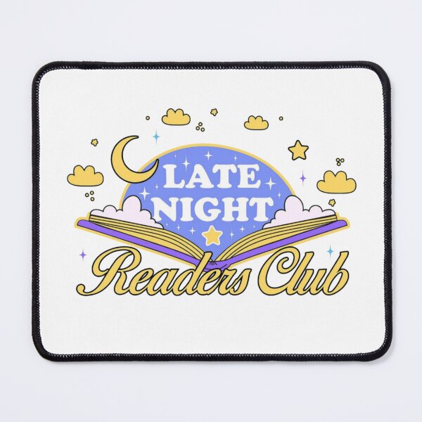 Item preview, late night readers club - retro dreamy cloudy book design designed and sold by JinxyArtistry.