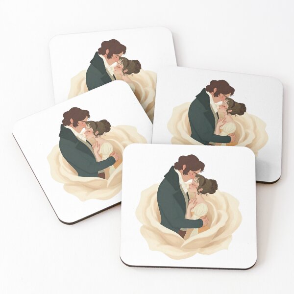 Item preview, White Rose Pride and Prejudice Jane Austen Couple designed and sold by Fenay Designs.