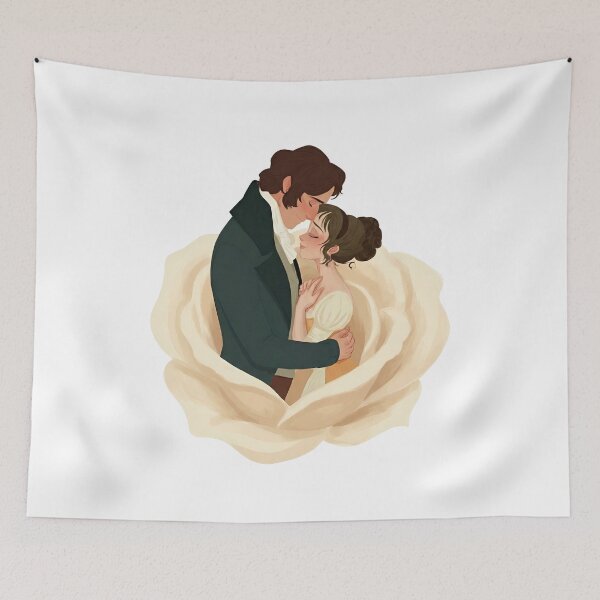 Item preview, White Rose Pride and Prejudice Jane Austen Couple designed and sold by Fenay Designs.
