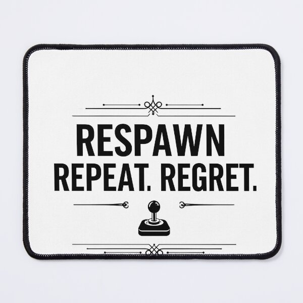 Item preview, Respawn Repeat Regret – Retro Gamer Quote Arcade Gaming Design designed and sold by Articooler.
