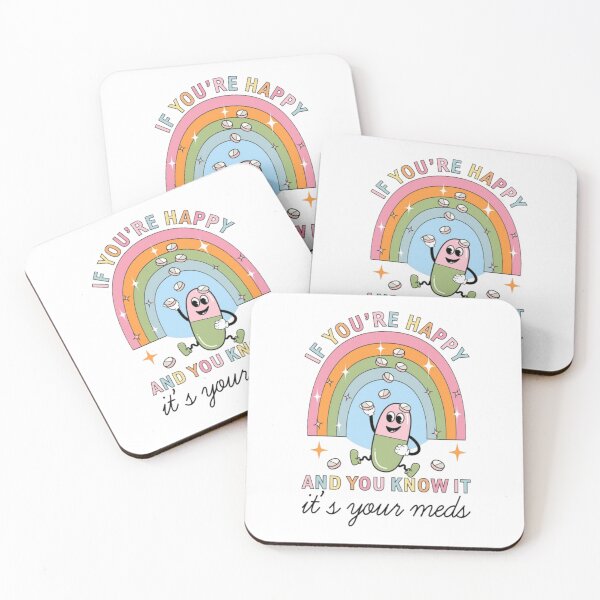 Item preview, if you’re happy and you know it take your meds - funny mental health design designed and sold by JinxyArtistry.