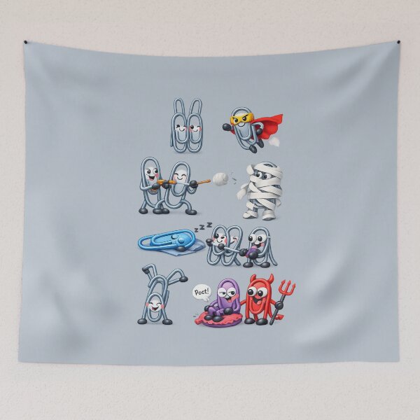 Item preview, Cute Mischievous Paperclip Gang | Kawaii Office Prank Art designed and sold by Moons Studio.