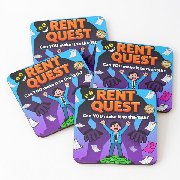 Item preview, Rent Quest Flash Game Parody - Anti Capitalist Humor designed and sold by PictorialWhimsy.
