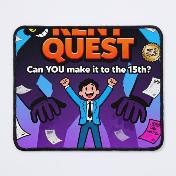 Item preview, Rent Quest Flash Game Parody - Anti Capitalist Humor designed and sold by PictorialWhimsy.
