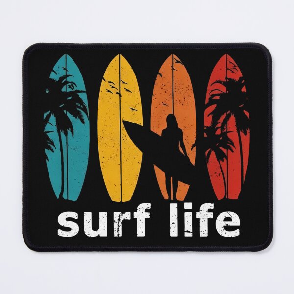 Item preview, Surf Life Retro Sunset Surfer Girl designed and sold by SurfGlitch.