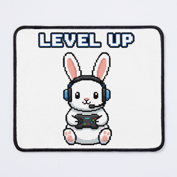 Item preview, Level Up Rabbit - Retro 8-Bit Gamer Bunny designed and sold by Kvarny.