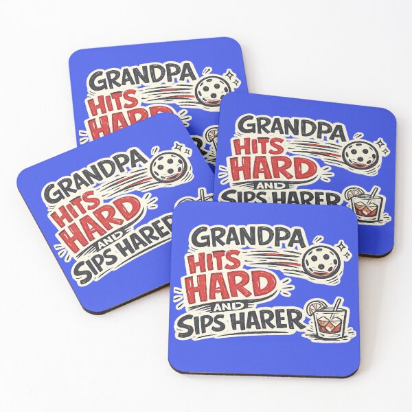 Item preview, Funny Pickleball Grandpa Shirt – Grandpa Hits Hard and Sips Harder – Humorous Gift for Grandfather designed and sold by Pickleball-Gift.