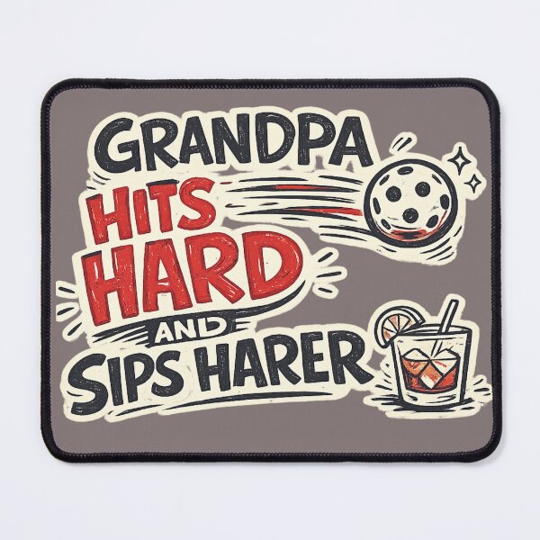 Item preview, Funny Pickleball Grandpa Shirt – Grandpa Hits Hard and Sips Harder – Humorous Gift for Grandfather designed and sold by Pickleball-Gift.