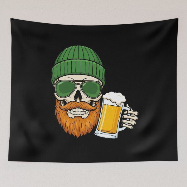 Item preview, St Patricks Skull Beard Beer Mug designed and sold by KroghDs.