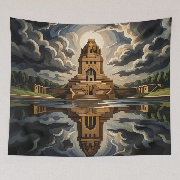 Item preview, Monument to the Battle of the Nations, Leipzig at night designed and sold by artistic-cities.