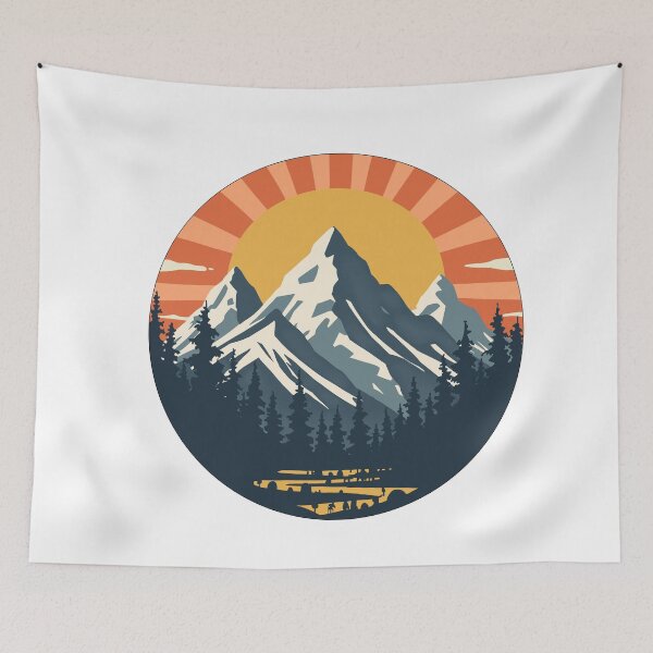 Item preview, Retro Mountain Landscape designed and sold by MartynaKanik.