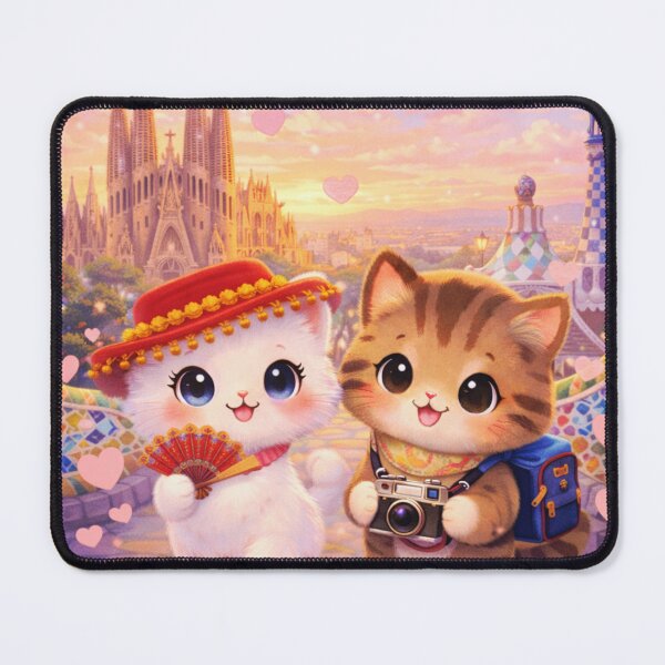 Item preview, Romamantic Travel Cats -Barcelona Sunset Adventure. designed and sold by Lylysun.
