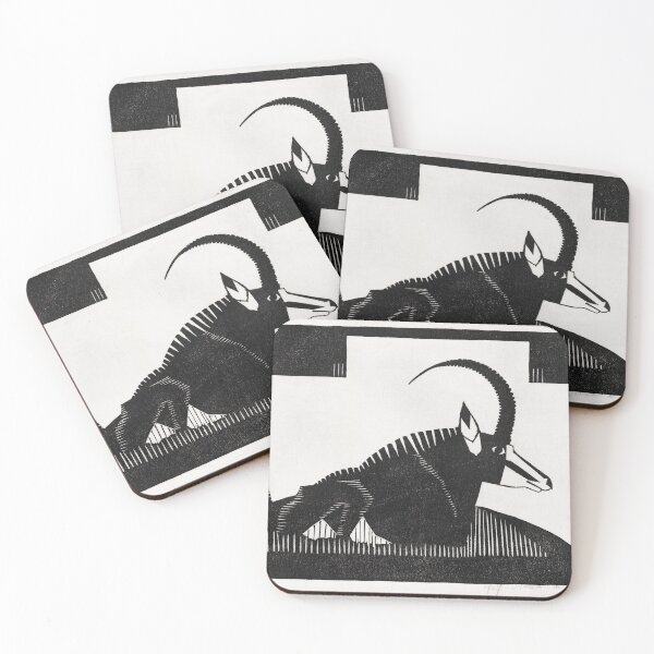 Item preview, Capricorn Alpine Panorama Minimalist Black and White designed and sold by Mauswohn.