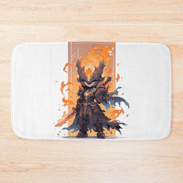 Item preview, Inferno Chibi Knight – Flame Armored Dark Fantasy Warrior designed and sold by Dyan4.