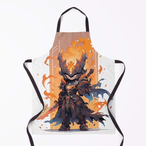 Item preview, Inferno Chibi Knight – Flame Armored Dark Fantasy Warrior designed and sold by Dyan4.
