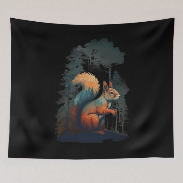 Item preview, Scottish Red Squirrel Double Exposure Art - Pine Forest Wildlife designed and sold by Loom on the Loch.