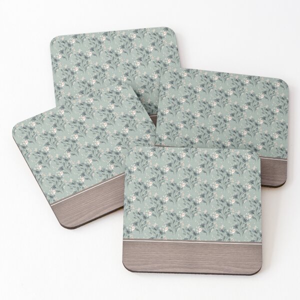 Item preview, Blue Shabby Chic Floral Pattern Wood Grain  designed and sold by TackyTime.