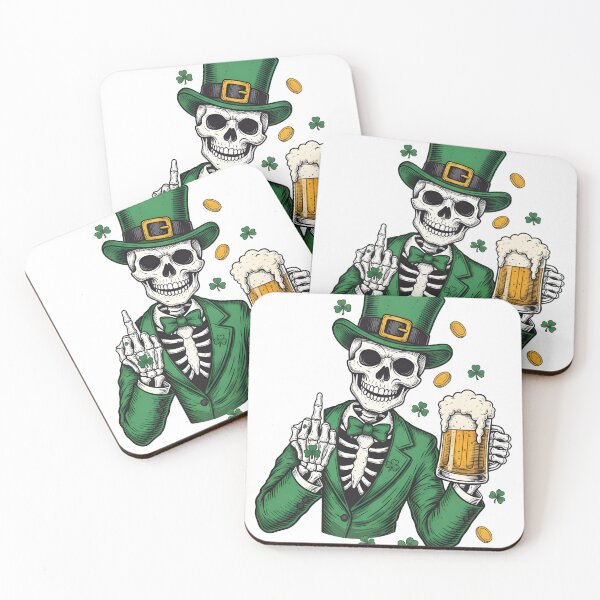 Item preview, St Patricks Day Skeleton Beer Leprechaun designed and sold by KroghDs.