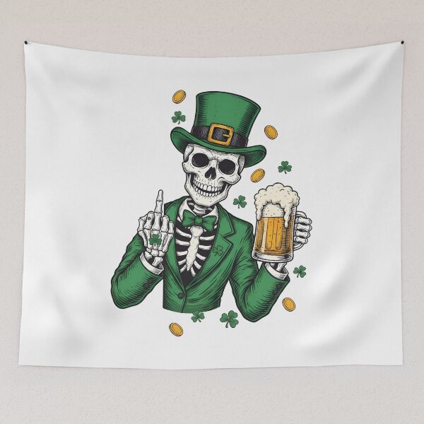 Item preview, St Patricks Day Skeleton Beer Leprechaun designed and sold by KroghDs.