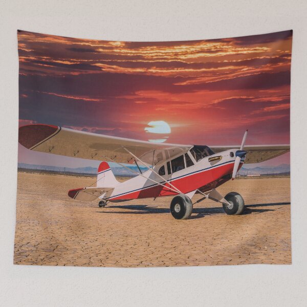 Item preview, Propeller plane in sunset desert vintage look designed and sold by Mauswohn.