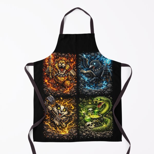 Item preview, Elemental Animal Warriors – Fire Lion, Storm Raven, Thunder Panda & Venom Serpent Fantasy Art designed and sold by MovieBuffs3000.