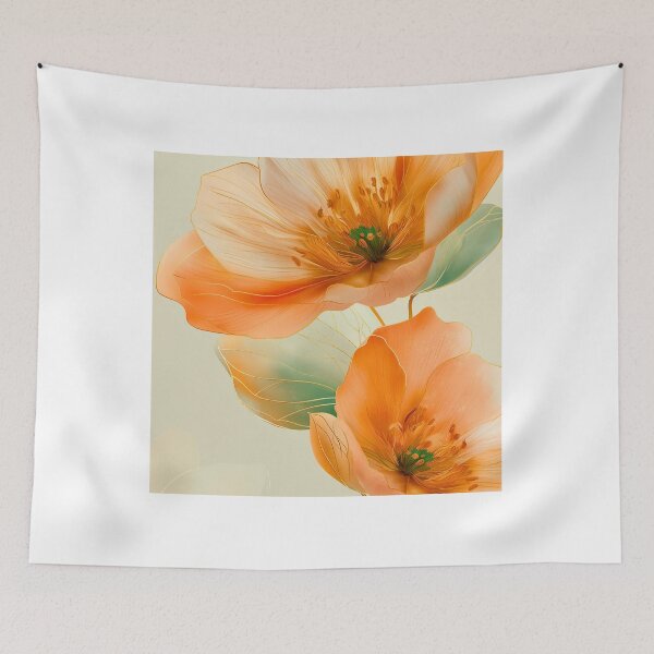 Item preview, Elegant Orange Botanical Floral Illustration designed and sold by CheersTOGETHER.