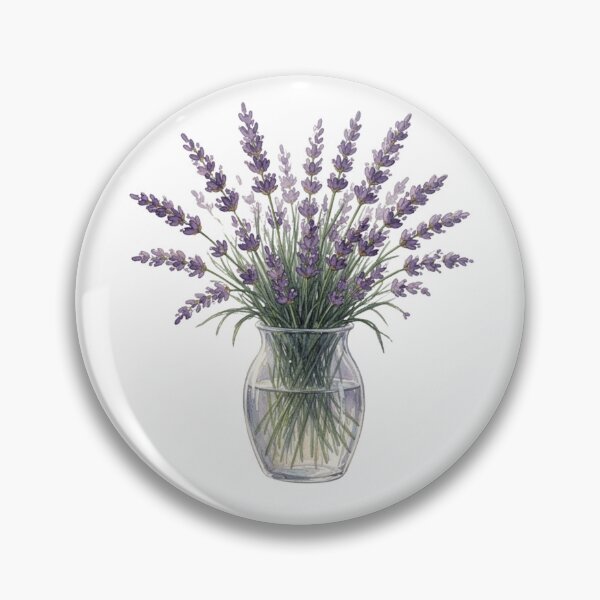 Item preview, Lavender Bouquet in Glass Vase Illustration designed and sold by Milipino.
