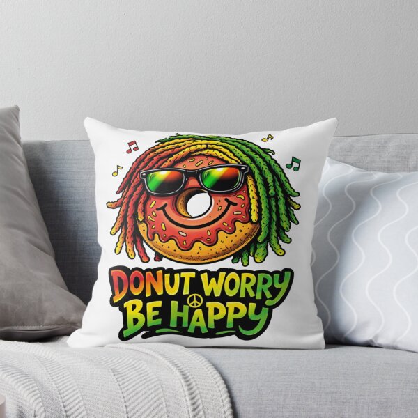 Item preview, Donut Worry Be Happy Funny Donut designed and sold by RetroRespect.