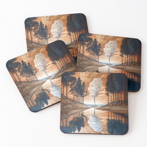 Item preview, Whimsy Landscape Serene River Reflecting Soft Pink Forest designed and sold by Shoot-The-Moon.