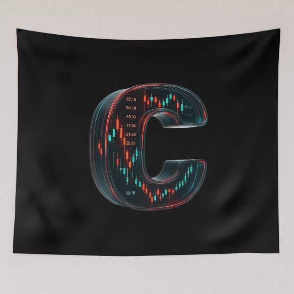 Item preview, Futuristic Stock Market Letter C Art designed and sold by Adappai.