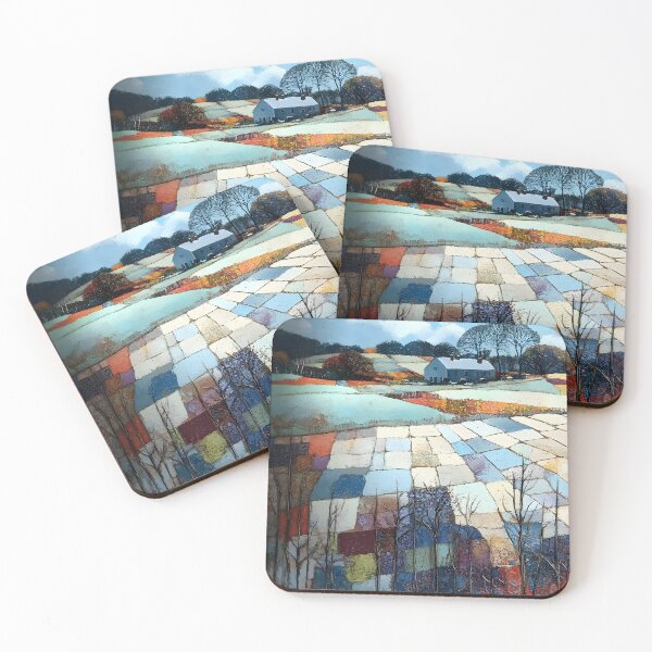 Item preview, Colourful Countryside Landscape Fields Beneath Quiet Farmhouse designed and sold by Shoot-The-Moon.